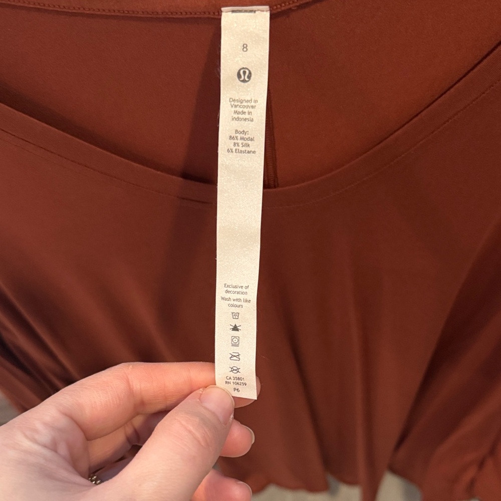 lululemon athletica Long Sleeve modal Top in Rich Rust - Picture 2 of 4